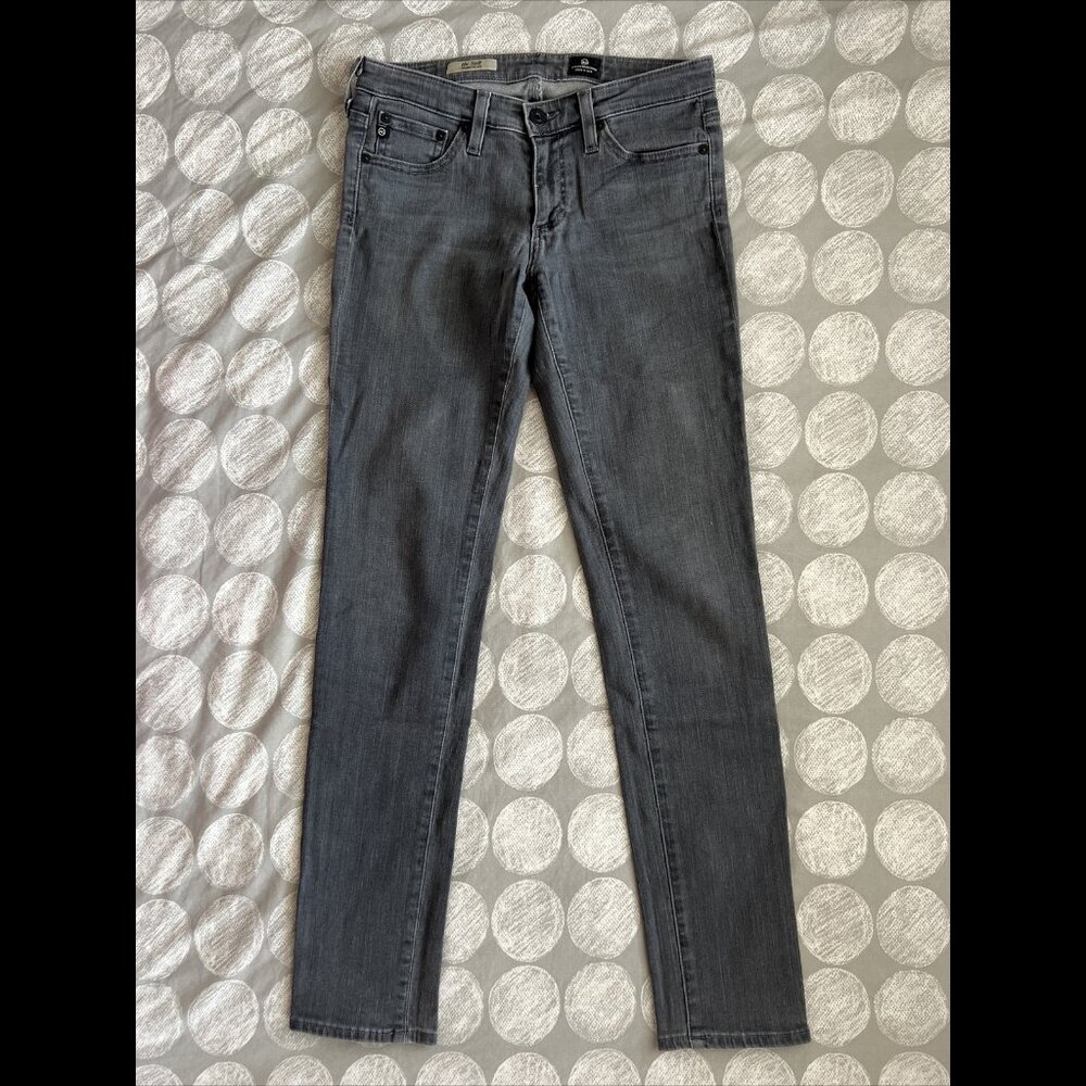 AG Adriano Goldschmied The Stilt Cigarette Leg Gray Denim Jeans Sz 26R